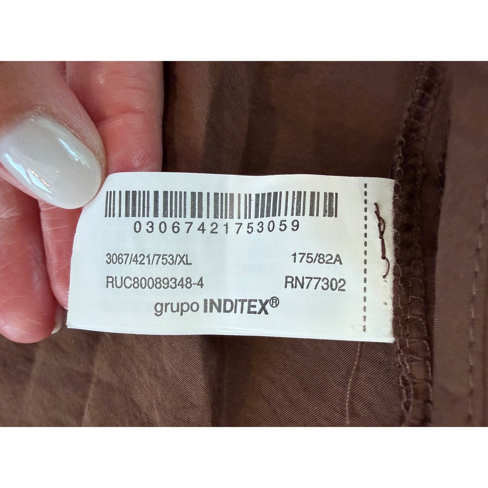 Zara Goth Boho Minimalist Handkerchief Hem Midi Skirt Women XL Brown NWT Asym - Picture 6 of 8